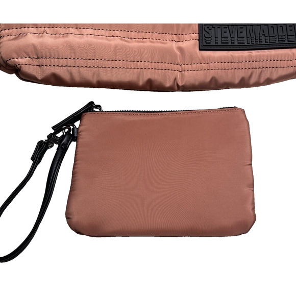 Steve Madden Large Quilted Tote Bag Purse Logo Pink Blush & Accessory Bag - Picture 5 of 16